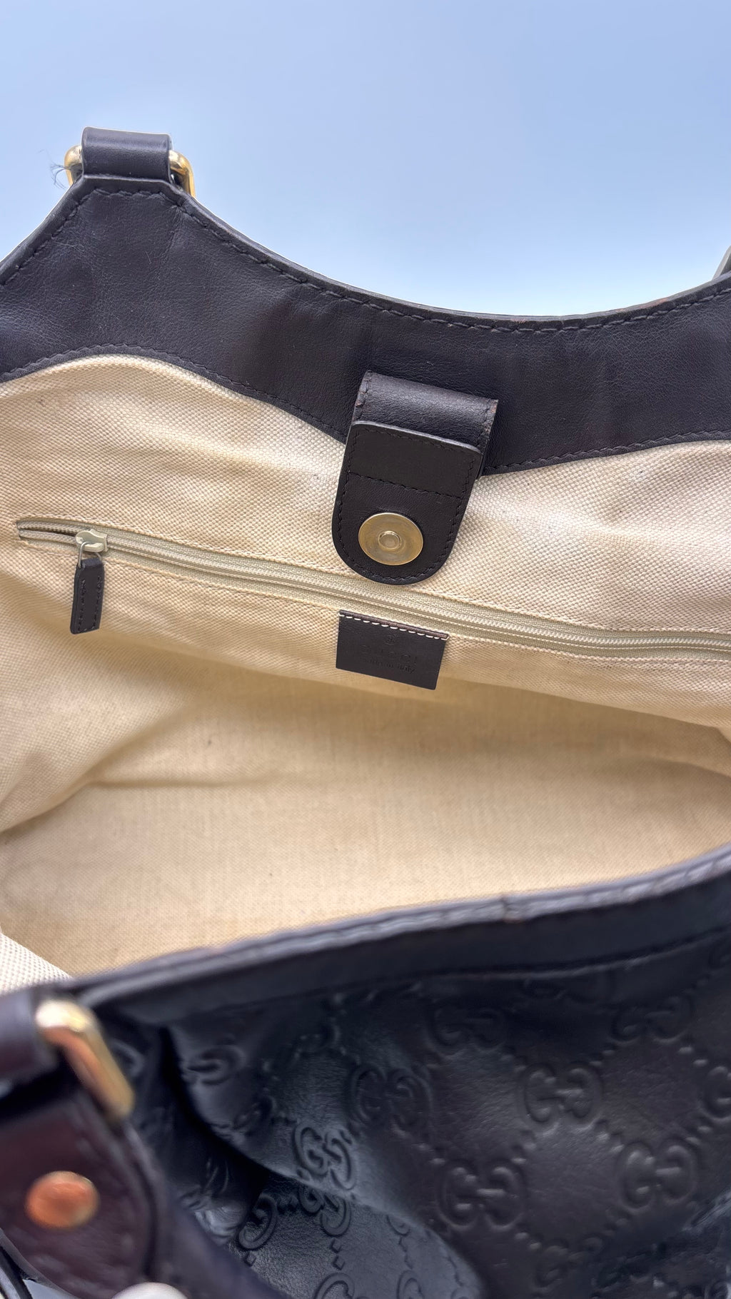 Dunkelbraune Gucci Sukey aus Leder