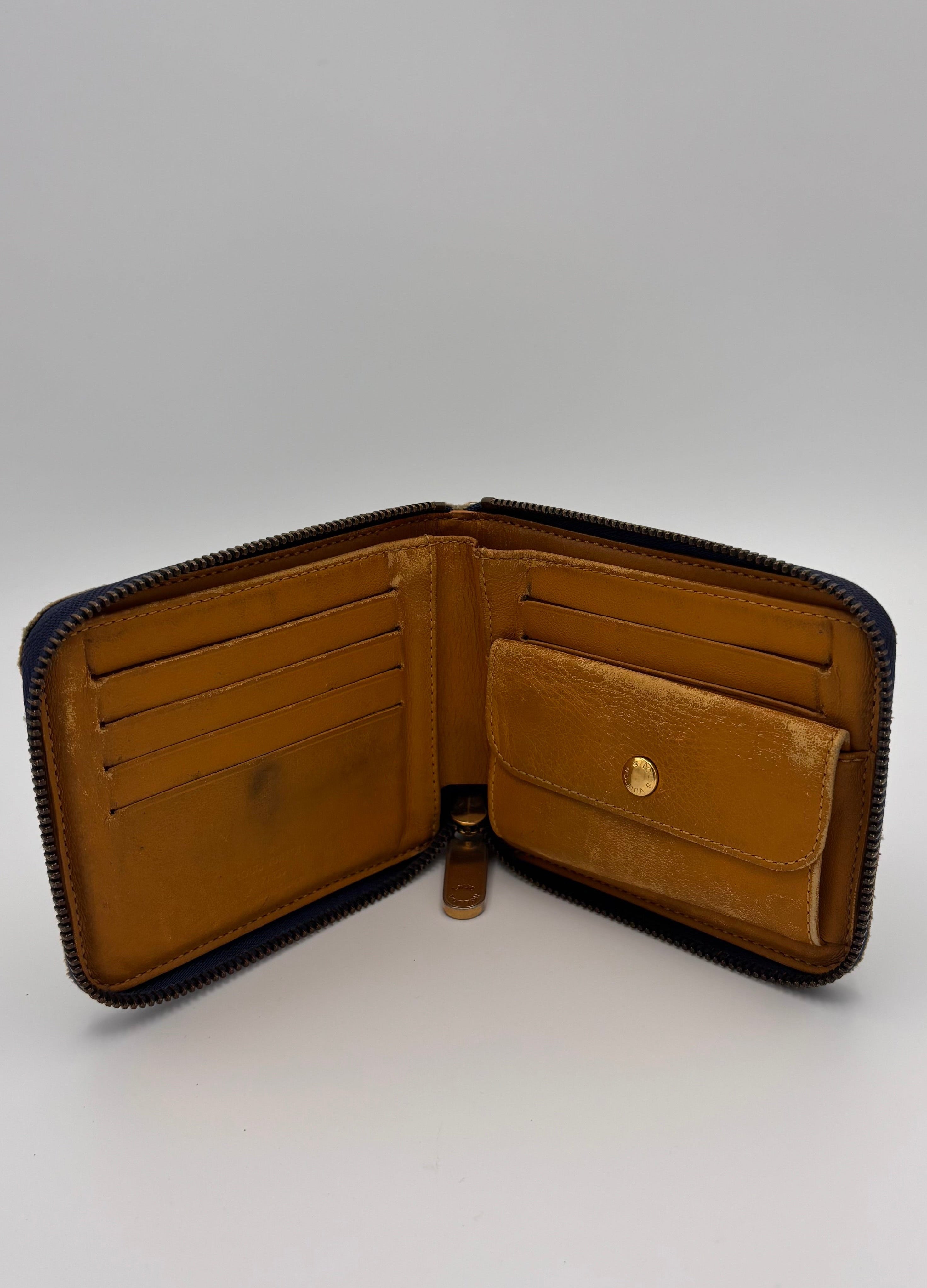 Used Look Denim Mini Zippy Portemonnaie Louis Vuitton
