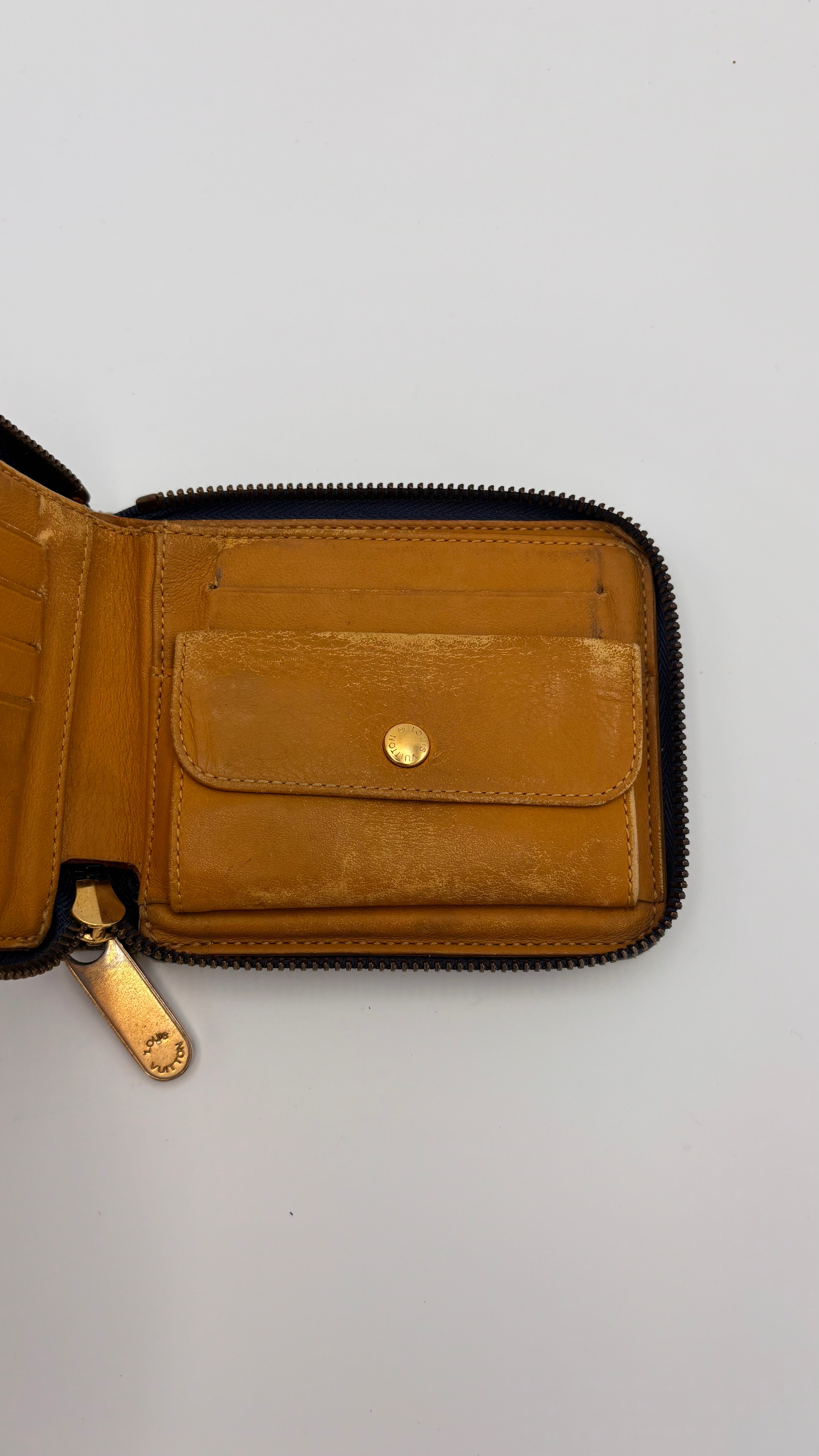 Used Look Denim Mini Zippy Portemonnaie Louis Vuitton