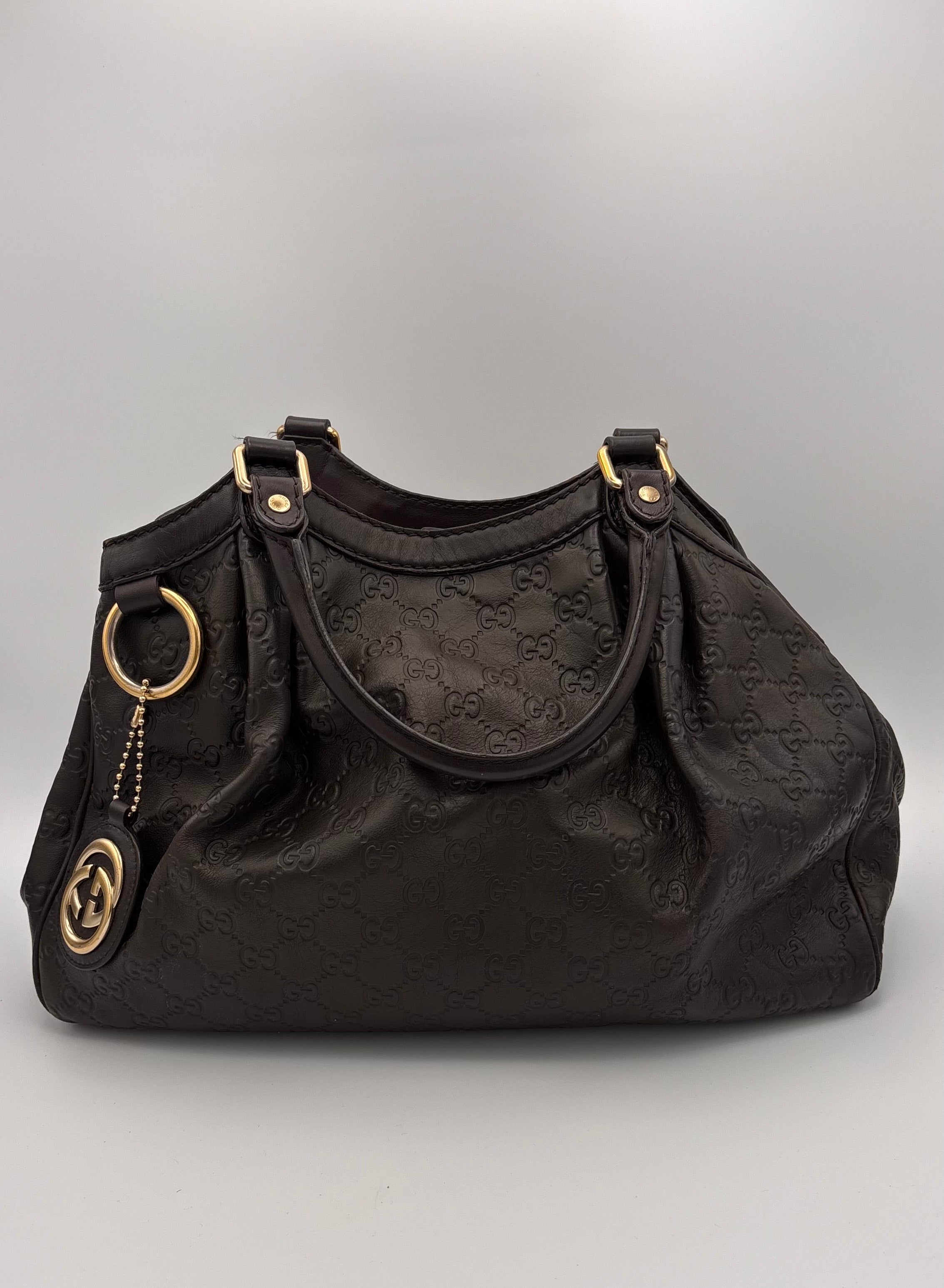 Dunkelbraune Gucci Sukey aus Leder