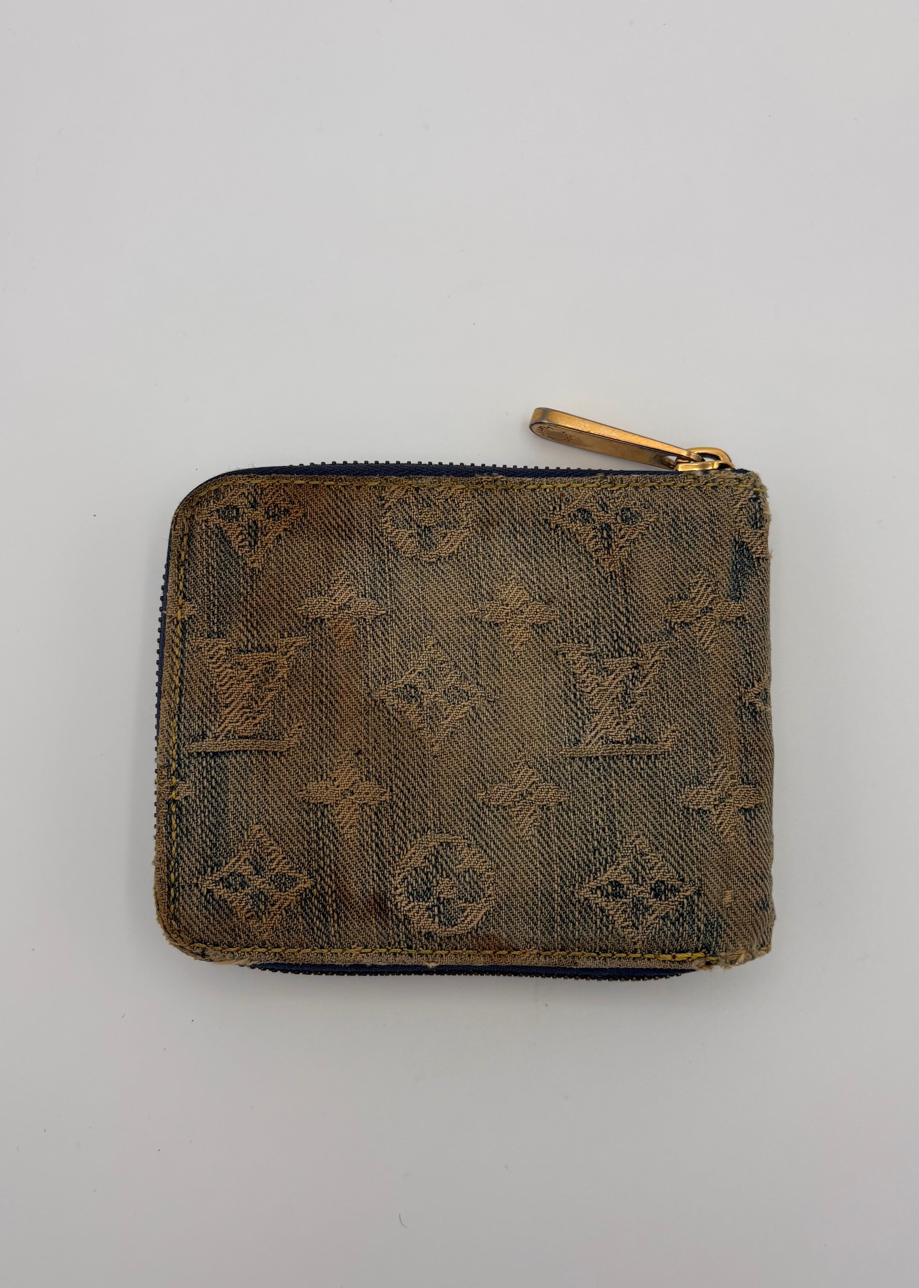 Used Look Denim Mini Zippy Portemonnaie Louis Vuitton