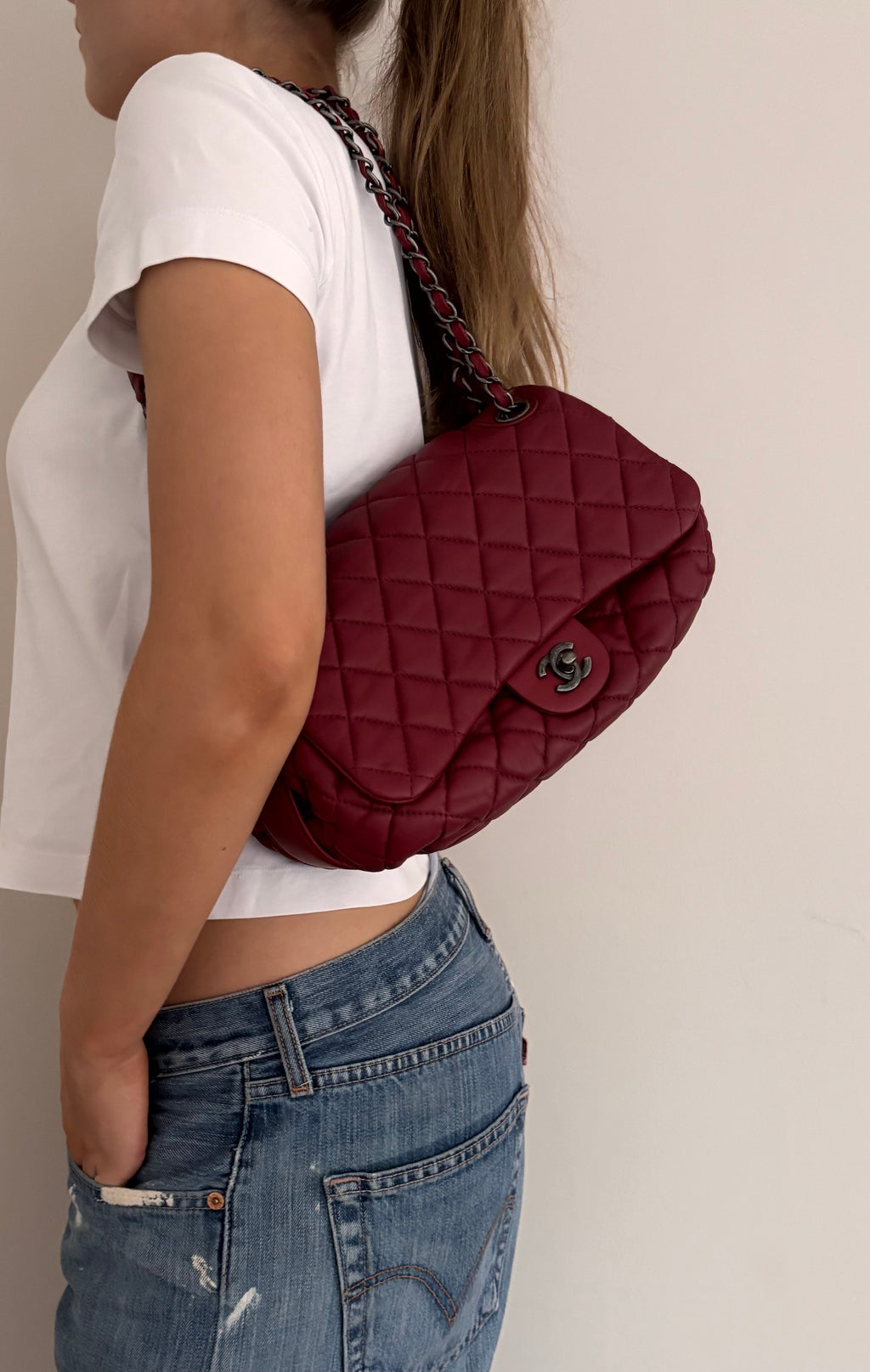 Bordeaux Chanel Classic Flap Bubble