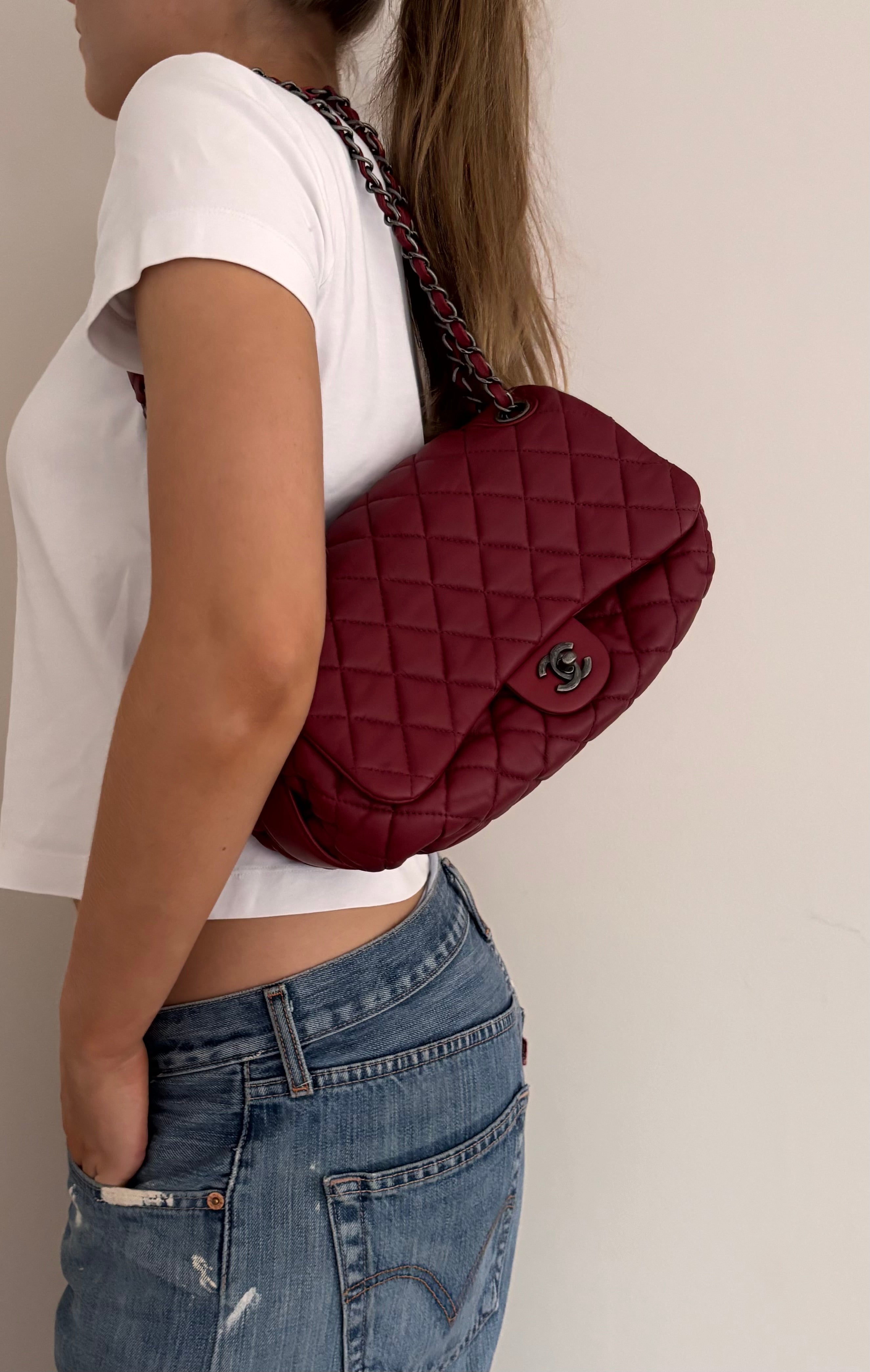 Bordeaux Chanel Classic Flap Bubble