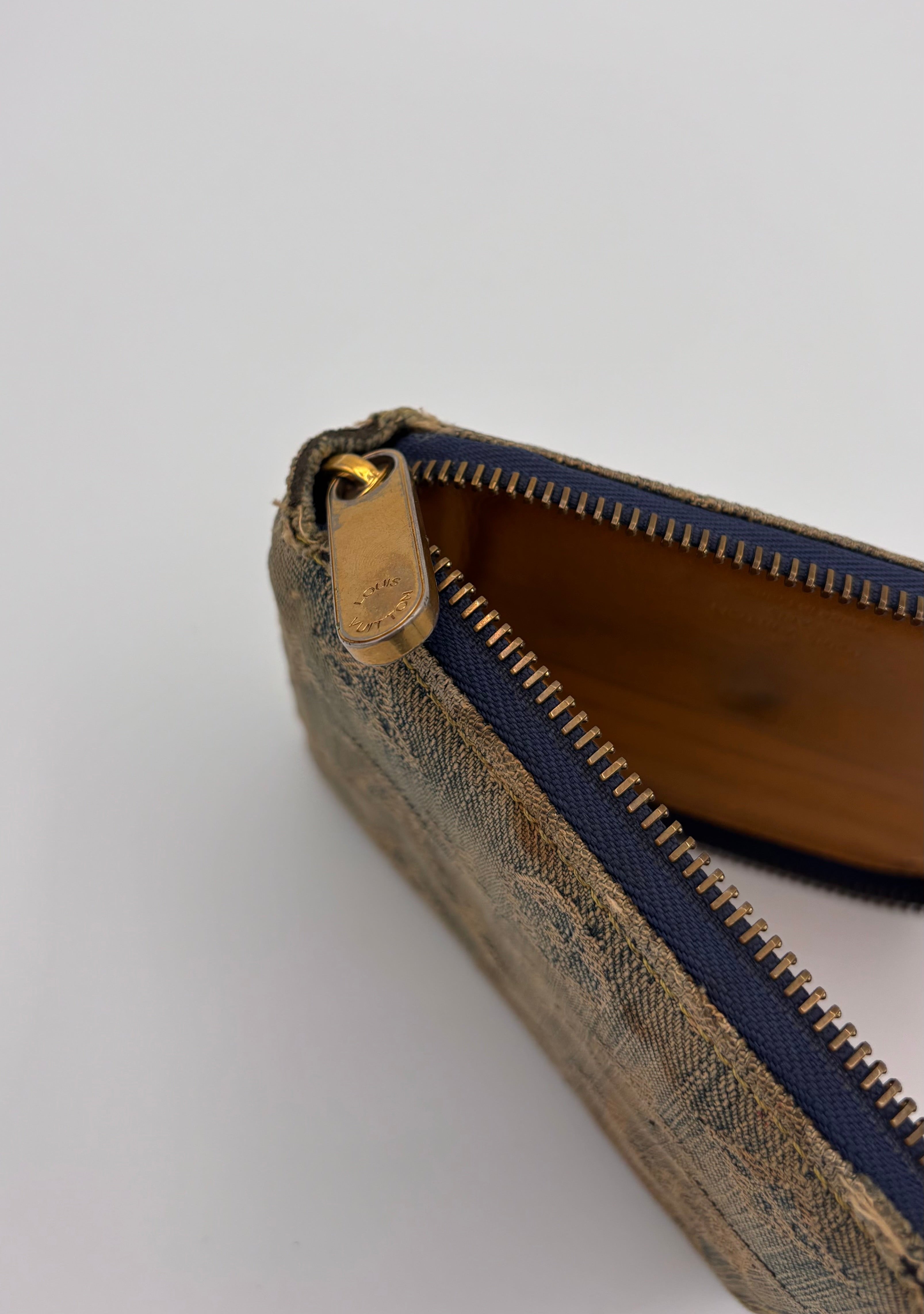 Used Look Denim Mini Zippy Portemonnaie Louis Vuitton
