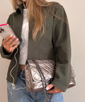 Metallic Silber Reissue 2.55 Chanel Double Flap Jumbo
